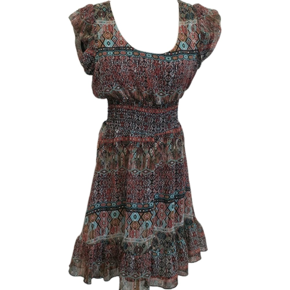 American Rag Cie Short Sleeve Boho Dress cottagecore Boho Festival Size Smal
